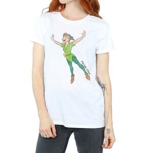 Peter Pan Womens/Ladies Classic Flying Cotton Boyfriend T-Shirt / White